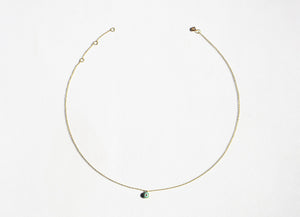 Golden filigran neckless out of 18k solid gold with small turquoise evil eye pendant - 40cm length with 4cm extensions.